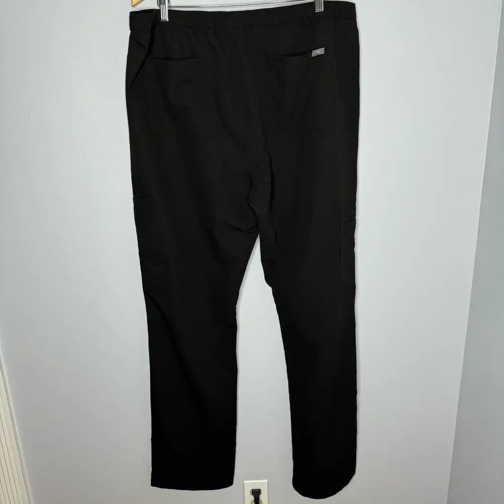 Figs Black Cairo Cargo Scrub Pants Men's XXL Tall Medical Nurse Black
